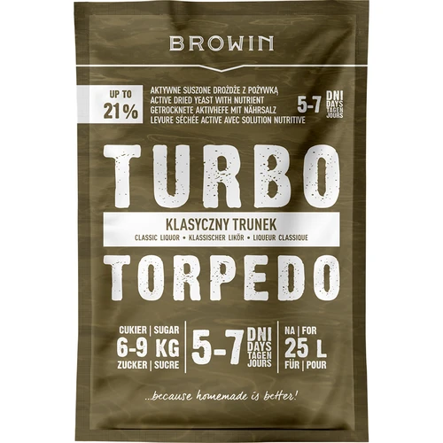 Spiritinės mielės Turbo Torpedo 5–7 dienų 21% 100 g