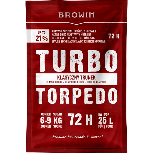 Spiritinės mielės Turbo Torpedo 72 h 21% - 120 g