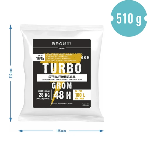 Spiritinės turbo mielės Turbo Grom 48 h 100 L - 5