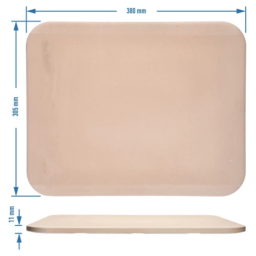 Stačiakampis picos kepimo akmuo, pagamintas iš kordierito,  - 38 x 30,5 cm - 5