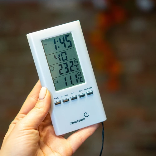 Stacja pogodowa – elektroniczna, sonda, biała - 9
