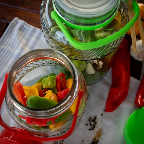 Stiklainis 3 l su plastikiniu dangčiu - 8