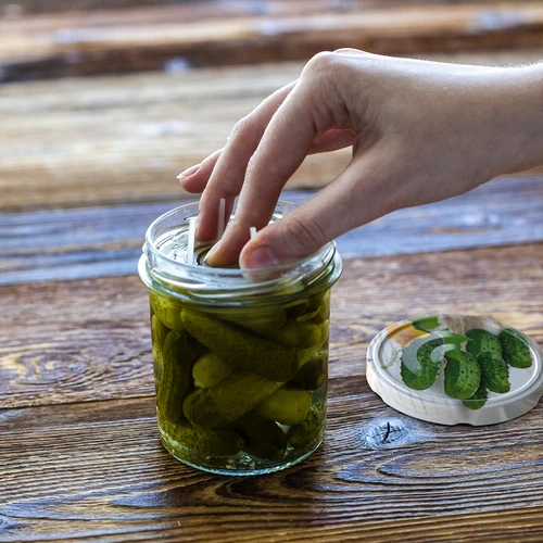 Stiklainis 350 ml su dangteliu ir prispaudėju - 6 vnt. - 11