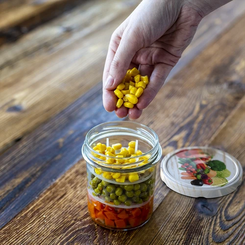 Stiklainis 350 ml su dangteliu ir prispaudėju - 6 vnt. - 14