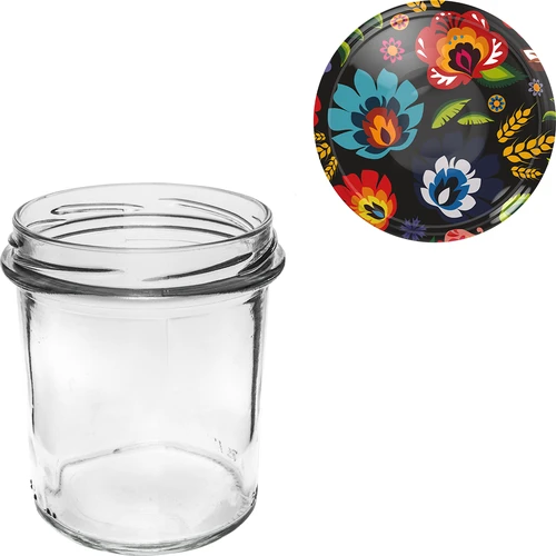 Stiklainis 350 ml su spalvotu užsukamu dangteliu - 6 vnt. - 7