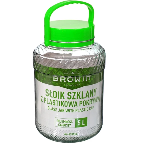 Stiklainis 5 l su žnyplėmis - žalias užsukamas dangtelis - 2