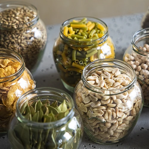 Stiklainis Amfora 580 ml (fi 82) su juodu dangteliu 6 vnt. - 7