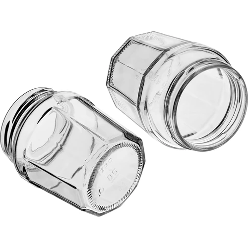 Stiklainis Konfitura 230ml su juodu dangteliu fi63/4 - 6 vnt. - 7