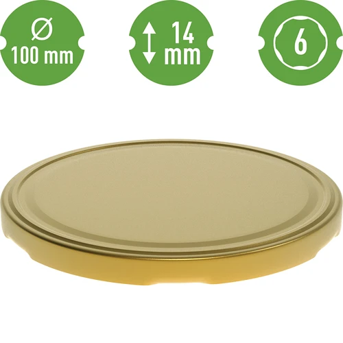 Stiklainis TO 1,7 l su auksiniu dangteliu fi 100/6, 1 vnt. - 5