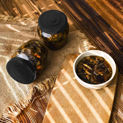 Stiklainis TO 106 ml Amfora su juodu užsukamu dangteliu fi 53 - 8 vnt. - 7