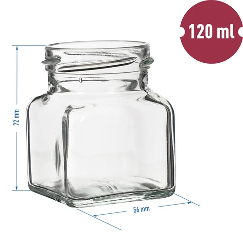 Stiklainis TO 120 ml Keturi kampai fi 53 užsukamas dangtelis – 6 vnt. - 5