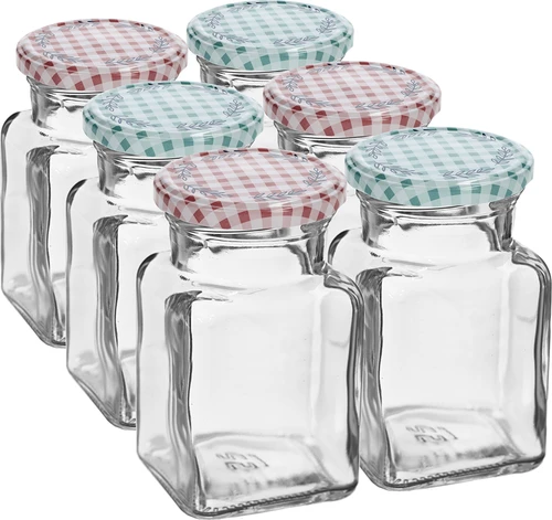 Stiklainis TO 150 ml Keturi kampai fi 53 dangtelis - 6 vnt.