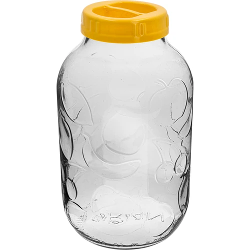 Stiklainis TO 5 L ir dangtelis iš plastiko Ø 100, su rankena