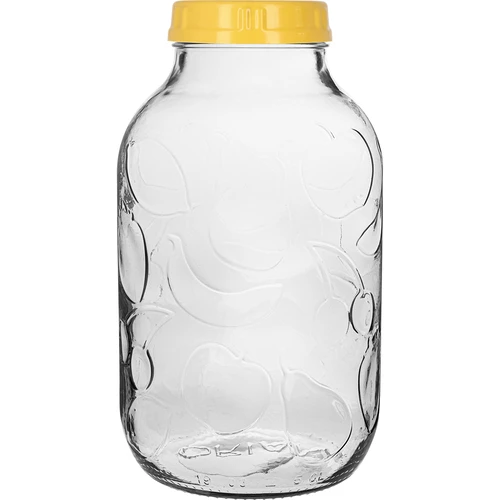 Stiklainis TO 5 L ir dangtelis iš plastiko Ø 100, su rankena - 3