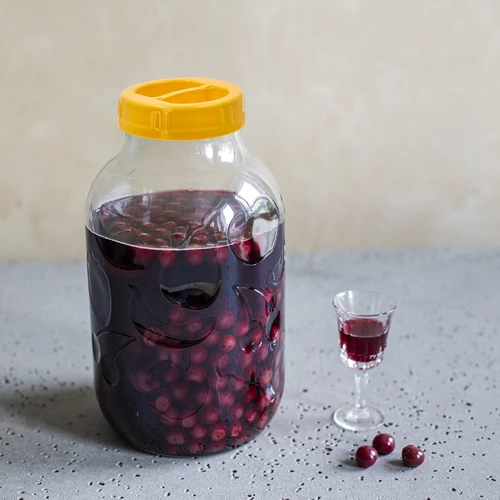 Stiklainis TO 5 L ir dangtelis iš plastiko Ø 100, su rankena - 5