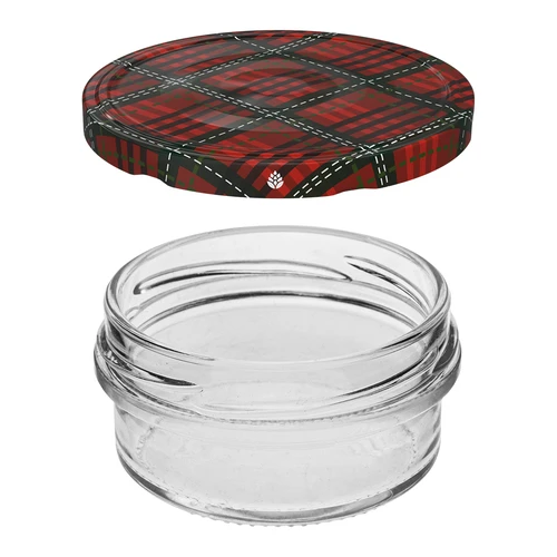 Stiklainis TO 65 ml su spalvotu užsukamu dangteliu fi66 - 6 vnt. - 2