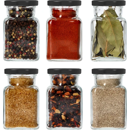 Stiklainis Twist-off 150 ml Cztery kąty fi 53 su juodu dangteliu, 6 vnt. - 7