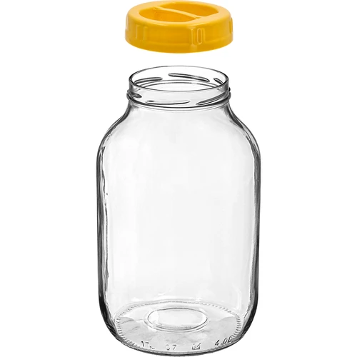 Stiklainis twist-off 4 L ir plastikinis fi 100 dangtelis su rankena - 2