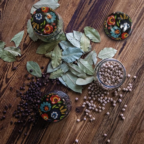 Stiklainis twist-off 500 ml "Apversta amfora" su spalvotu dangteliu fi 82/6, 6 vnt. - 13