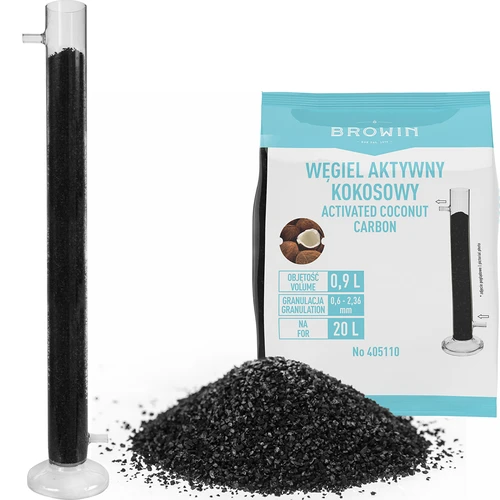 Stiklinė filtravimo kolona su spiritometru, silikonine žarnele ir aktyvuota kokosų anglimi - 2