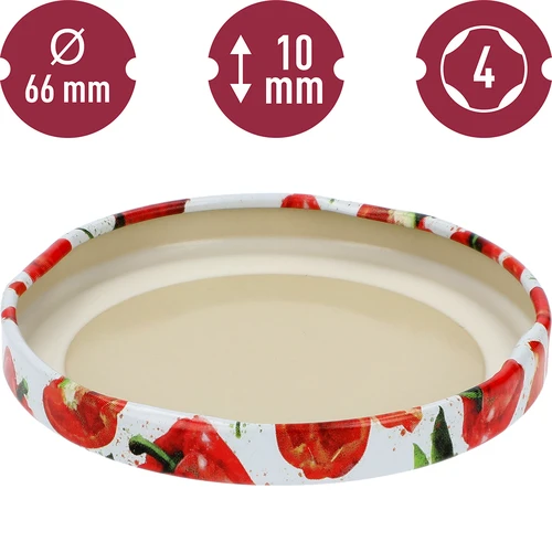 Sukami dangteliai Ø 66/4 su pieštomis paprikomis – 10 vnt. - 4