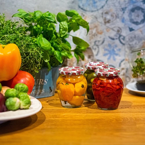 Sukami dangteliai Ø 66/4 su pieštomis paprikomis – 10 vnt. - 6