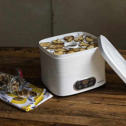 Suszarka do grzybów, owoców, warzyw i ziół z regulacją temp, 240W, biała - 16