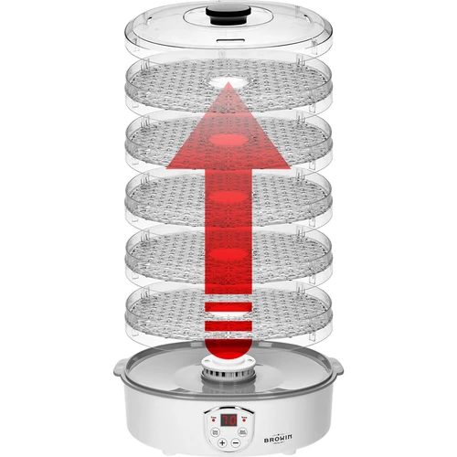 Suszarka do grzybów, owoców, warzyw i ziół z regulacją temp, 240W, transparentna - 8