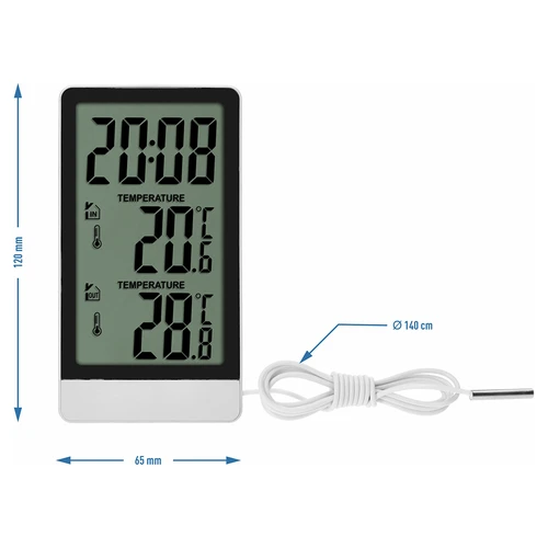 Termometr elektroniczny marki Soens – z sondą, biały - 6