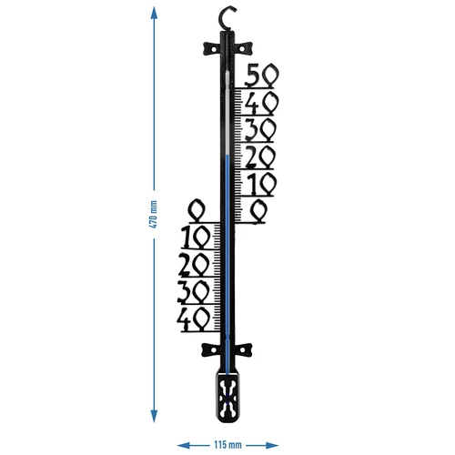 Termometr ogrodowy (-40 do +50°C), 47cm - 3