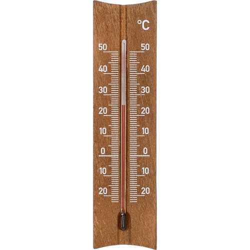 Termometr pokojowy drewniany (-20 do +50°C), ciemny brąz, 15cm  - 1 