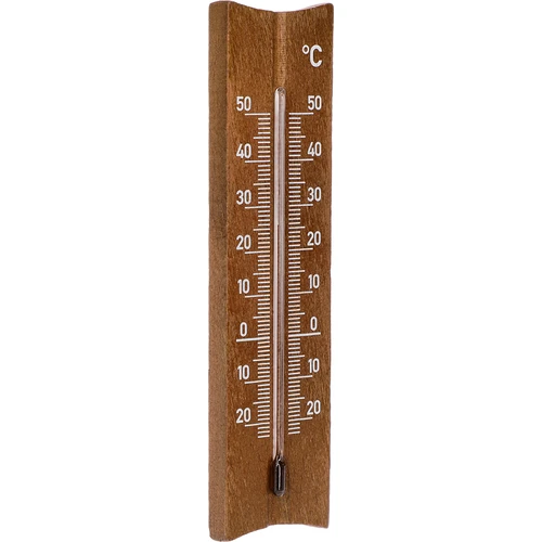 Termometr pokojowy drewniany (-20 do +50°C), ciemny brąz, 15cm - 2