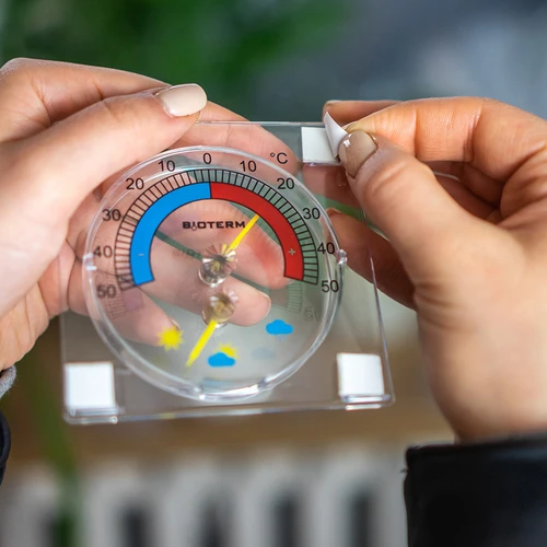 Termometr uniwersalny z higrometrem transparentny, samoprzylepny (-50°C do +50°C) - 6