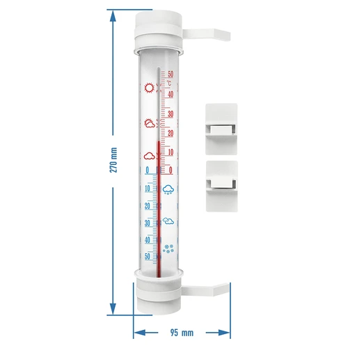 Termometr zewnętrzny  (-50°C do +50°C) 23cm mix, polska produkcja - 2