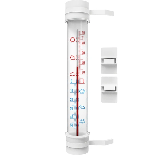 Termometr zewnętrzny biały (-50°C do +50°C) 27cm