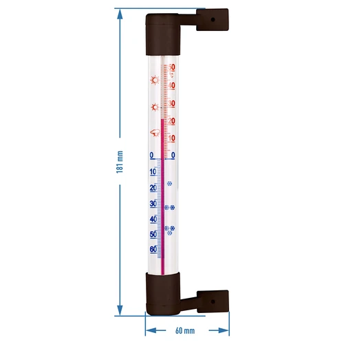 Termometr zewnętrzny brązowy (-50°C do +50°C) 18cm - 3