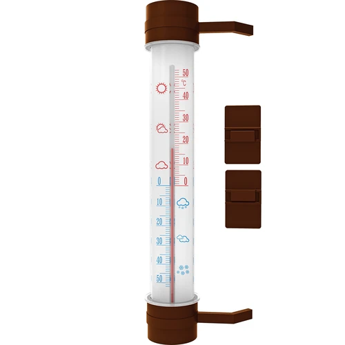 Termometr zewnętrzny brązowy (-50°C do +50°C) 27cm  - 1 