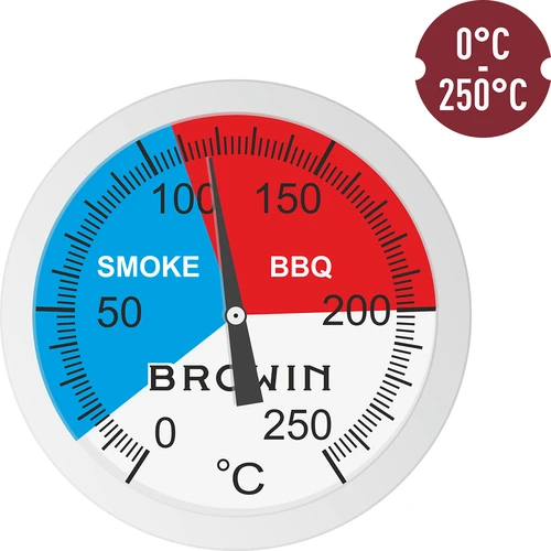 Termometras rūkyklai ir BBQ (nuo 0 °C iki +250 °C) 5,2 cm - 4