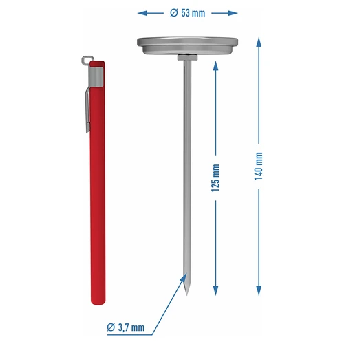 Termometras šinkovariui 1,5 kg ir 3 kg (nuo 0 °C iki +120 °C) 12,5 cm - 4