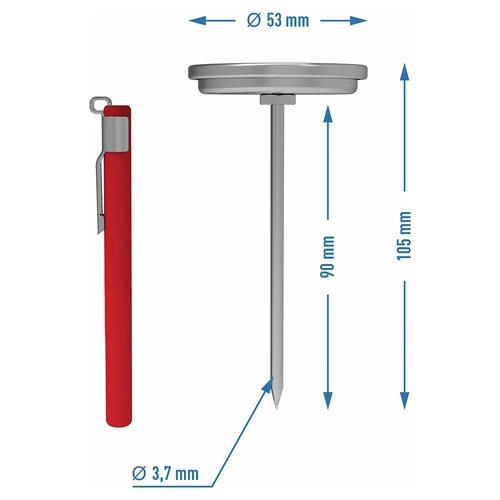 Termometras šinkovarui 0,8 kg (nuo 0 °C iki +120 °C) 9,0cm - 4