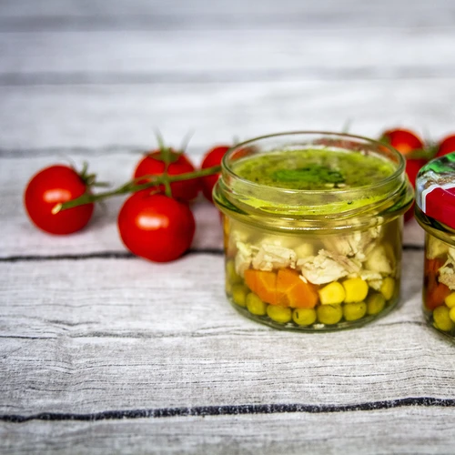 Tiesių sienelių stiklainis 235 ml (fi82) su juodu dangteliu, 6 vnt. - 6