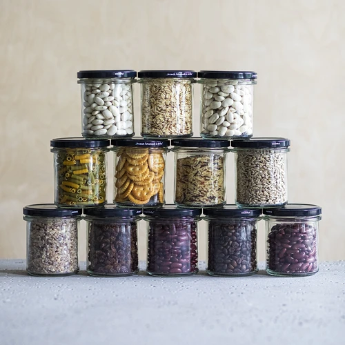 Tiesiasienis stiklainis 350ml su juodu dangteliu fi82 - 6 vnt. - 5