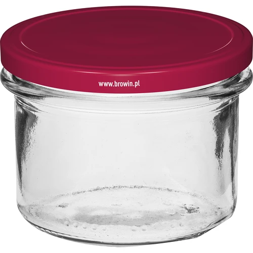 Tiesus stiklainis 235 ml (fi82) su bordo spalvos dangteliu, 6 vnt. - 2