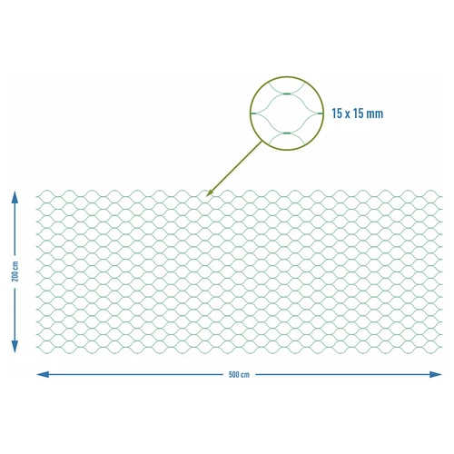 Tinklas apsaugai nuo paukščių, žalias, 2 m x 5 m - 7