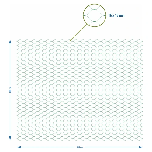Tinklas apsaugai nuo paukščių, žalias, 4 m x 5m - 7