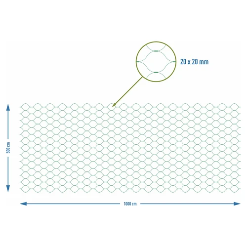 Tinklas apsaugai nuo paukščių, žalias, 5 m x 10m - 7