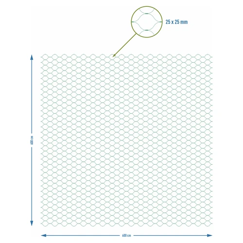 Tinklas apsaugai nuo paukščių, žalias, 6 m x 6m - 7