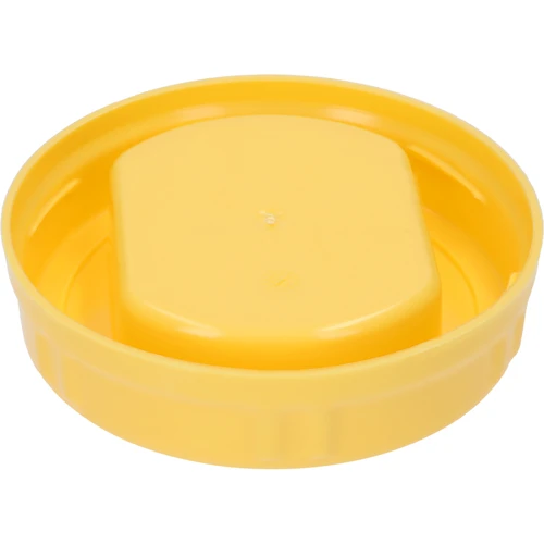 Geltonas plastikinis TO dangtelis fi 100 mm su rankenėle, stikliniams stiklainiams - 2