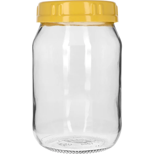 TO stiklainis 1,7 l su geltonu plastikiniu dangteliu ir rankenėle, fi 100, 1 vnt. - 2