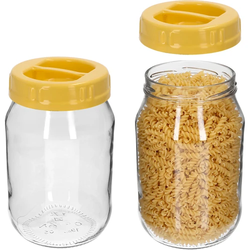 TO stiklainis 1,7 l su geltonu plastikiniu dangteliu ir rankenėle, fi 100, 1 vnt. - 3